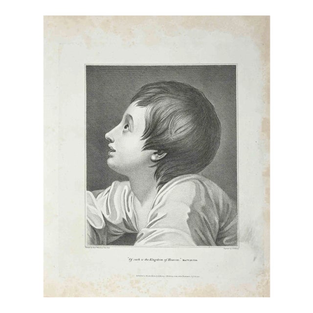 Thomas Holloway, Portrait of a Boy, Etching, 1810 For Sale