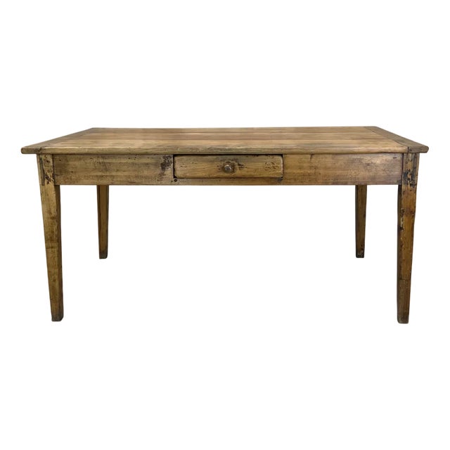 Kitchen Dining Table or Desk with 3 Drawers and Tapered Legs, 1890s For Sale