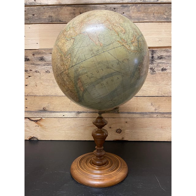 Antique German Table Globe by Ludwig Julius Heymann, 1890 For Sale - Image 3 of 10