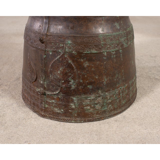 Metal Southeast Asian Patinated Bronze Rain Drum or Drinks Table For Sale - Image 7 of 16