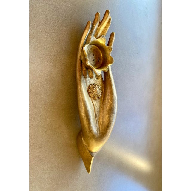 Contemporary Zodax Buddha Hand Candle Holder Chairish