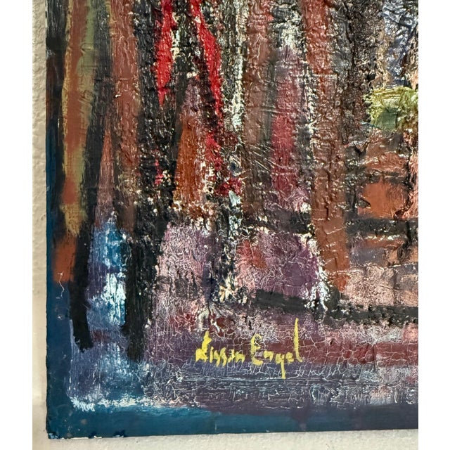 Hand signed by artist lower left Guerriers (the Warriors) Oil on board Dimensions: 24 x 18 in. Circa 1950's-1960's NISSAN...