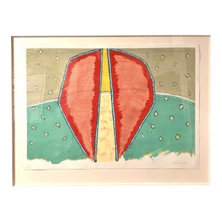 Barbara Beck 2000 Abstract Watercolor Painting on Paper - Signed/Dated/Original Wood Frame For Sale
