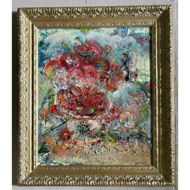 "Cherry Bomb", Original Oil Painting, Abstract, Expressionistic, by Van Ness For Sale - Image 15 of 17