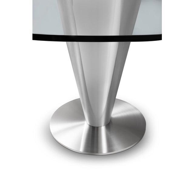 Modern Greg Sheres Style Stainless Steel Round Dining Table For Sale In Savannah - Image 6 of 6
