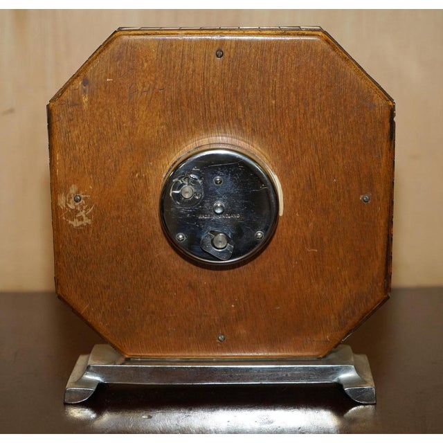 Art Deco Salmon Pink Glass Mantle Clock, England, 1920s For Sale - Image 15 of 18