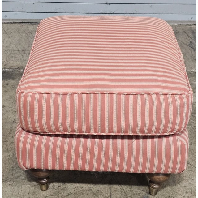 Late 20th Century Bloomingdale's Brownstone East Armchair and Matching Ottoman and Throw Pillows For Sale - Image 15 of 15