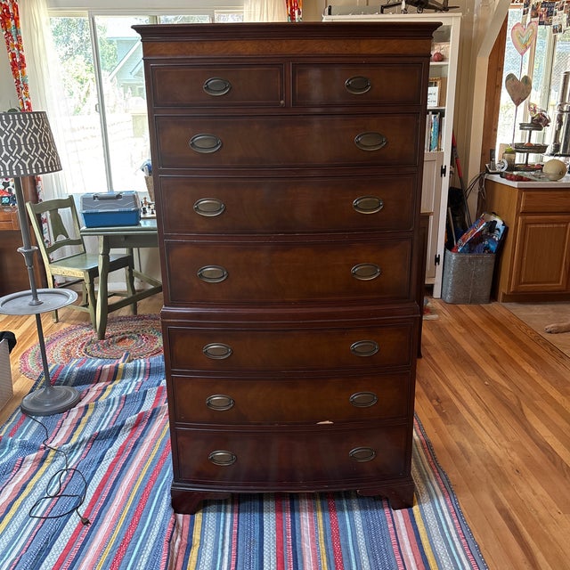 Henredon 1940s/50s Mahogany 8 Drawer Chest on Chest For Sale - Image 10 of 10