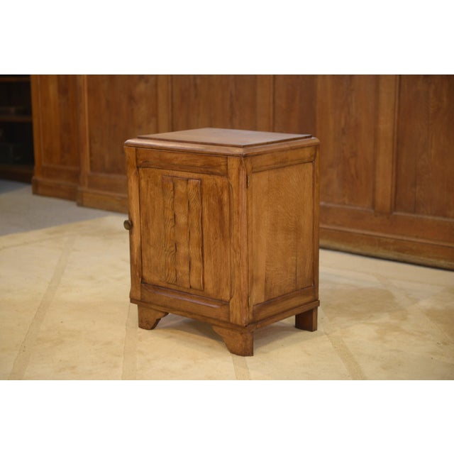 Wood Brutalist Oak Bedside Table, 1950s For Sale - Image 7 of 10