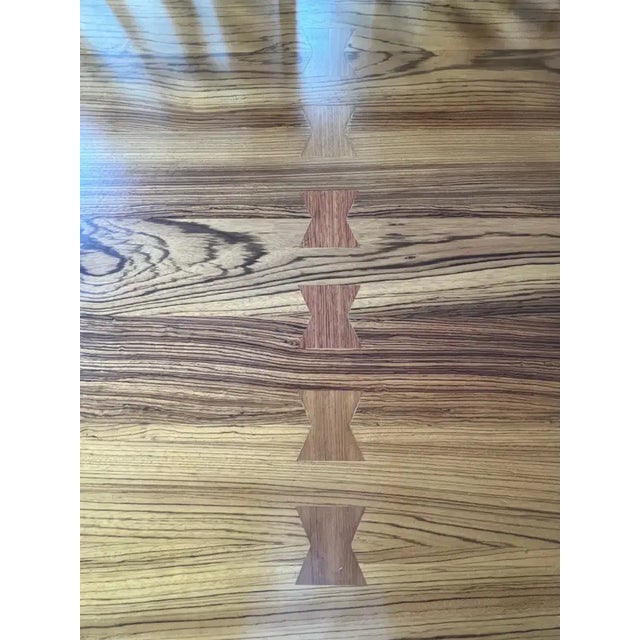 Brown Monumental 10-Foot Arts & Crafts Sculptural Solid Walnut Trestle Dining Table For Sale - Image 8 of 10