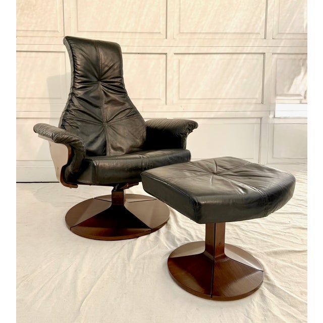 1970's Westnofa Norwegian Modern Reclining Lounge Chair and Ottoman For Sale - Image 15 of 18