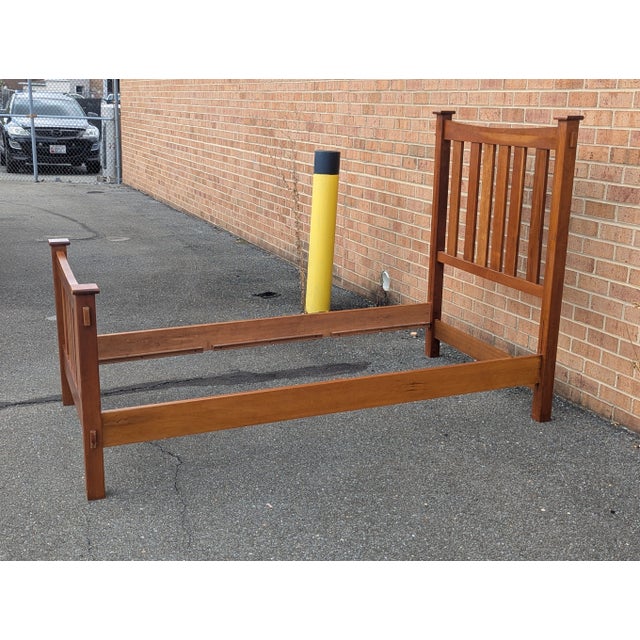 Arts & Crafts Lexington Cherry Wood Twin Size Bedframe For Sale - Image 3 of 15
