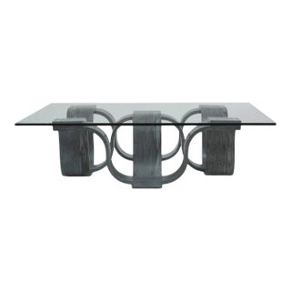 Square Cocktail Table With 50" Square Glass For Sale