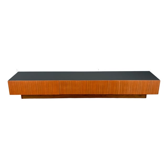 Minimalist Lowboard in Teak and Black Formica Top, 1960s For Sale