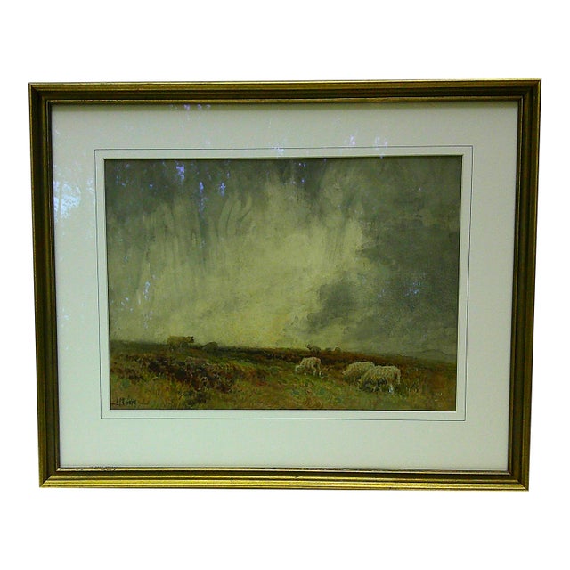Late 19th Century "A Wet Day on the Borders", Original Watercolor Painting For Sale