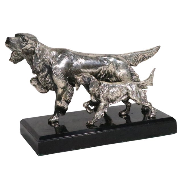 Metal Mid 20th Century Pr. Silvered Metal Dog Bookends by the Philadelphia Mfg. Co. For Sale - Image 7 of 18