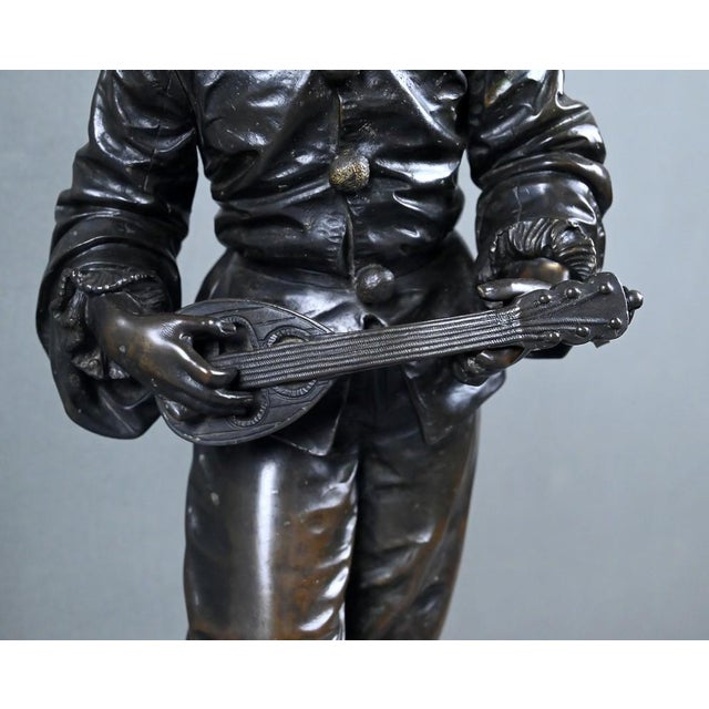 Late 19th Century Bronze By the Light of the Moon Sculpture from Bouret For Sale - Image 14 of 18