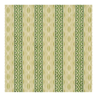 Schumacher x Johnson Hartig Crème Anglaise Fabric in Juniper Green For Sale