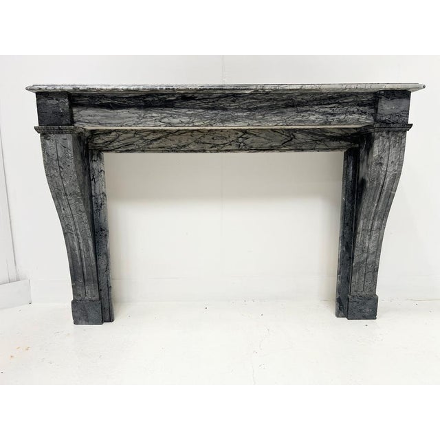 Napoleon III Fireplace in Blue Turquin Marble, 1800s For Sale - Image 11 of 18