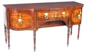 19th Century English Regency Flame Mahogany Sideboard