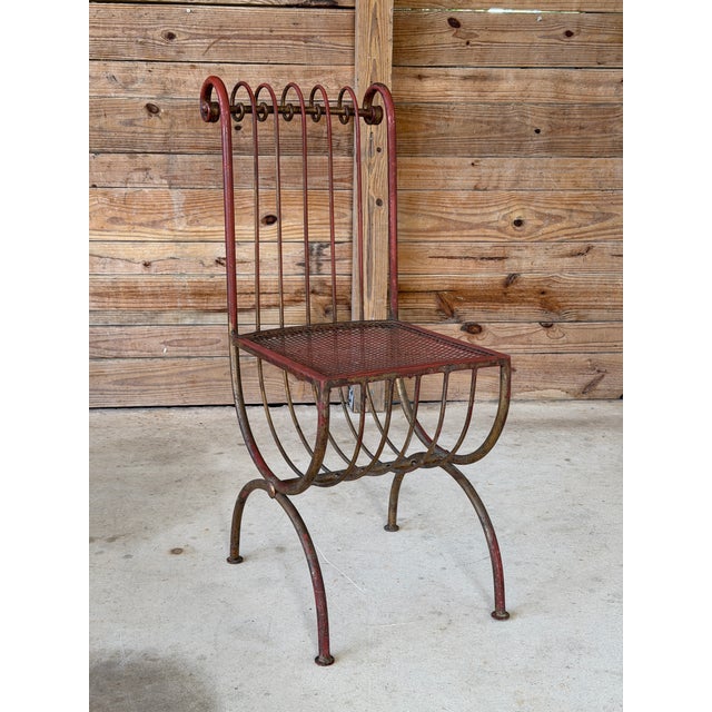Vintage Italian Gilt and Painted Iron Accent Chair, Attributed to S. Salvadori For Sale - Image 12 of 12