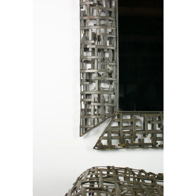 Gray Brutalist Console Table and Mirror, Spain, 1970s, Set of 2 For Sale - Image 8 of 11