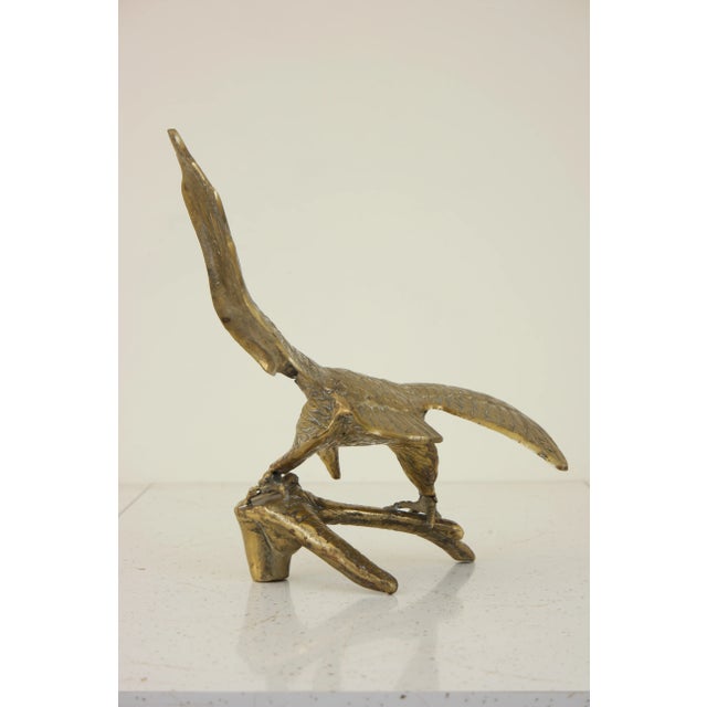Vintage Brass Bird Sculpture For Sale - Image 6 of 12