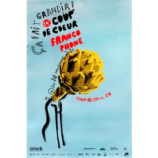 2010 Original Poster, 22e Coup De Cœur Francophone (Blue Artichoke)- Orangetango for Publicité Sauvage For Sale