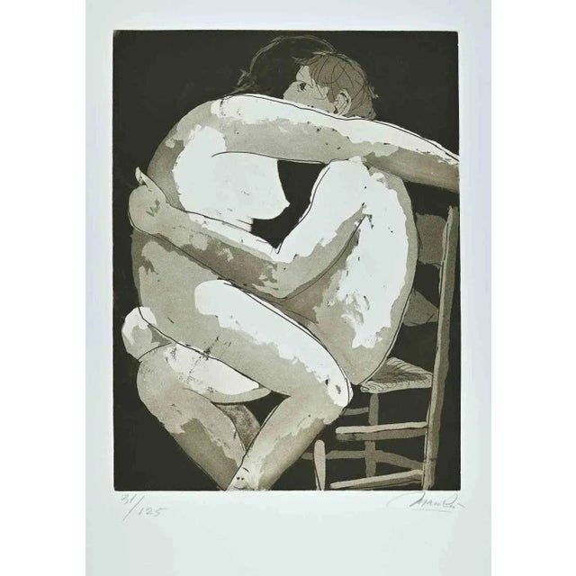 Lovers I is an original etching, realized by Giacomo Manzù in 1970. Hand Signed. numbered, Edition of 31/125 prints....