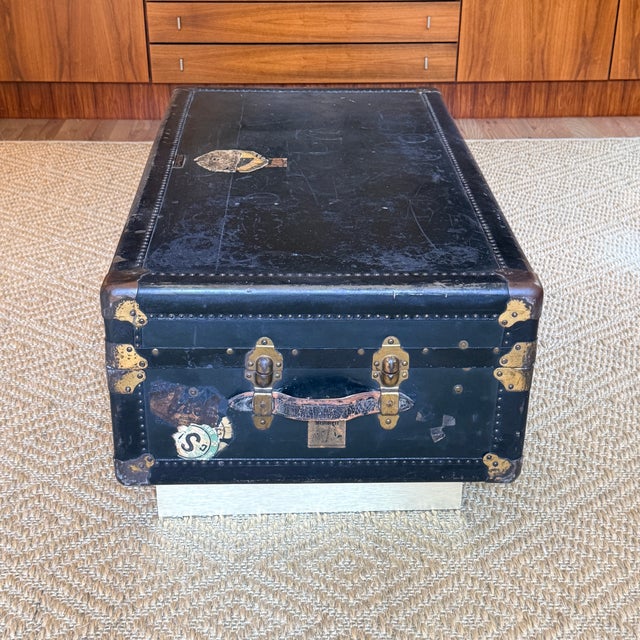 Vintage R.L. Macy Steamer Trunk on Base For Sale - Image 14 of 14