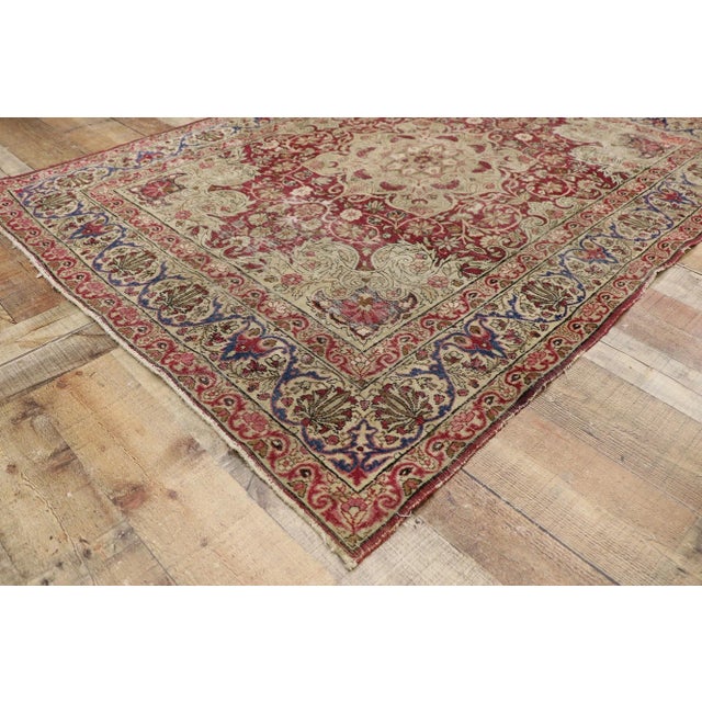 Antique Persian Kerman Rug - 04'05 x 06'08 For Sale In Dallas - Image 6 of 10