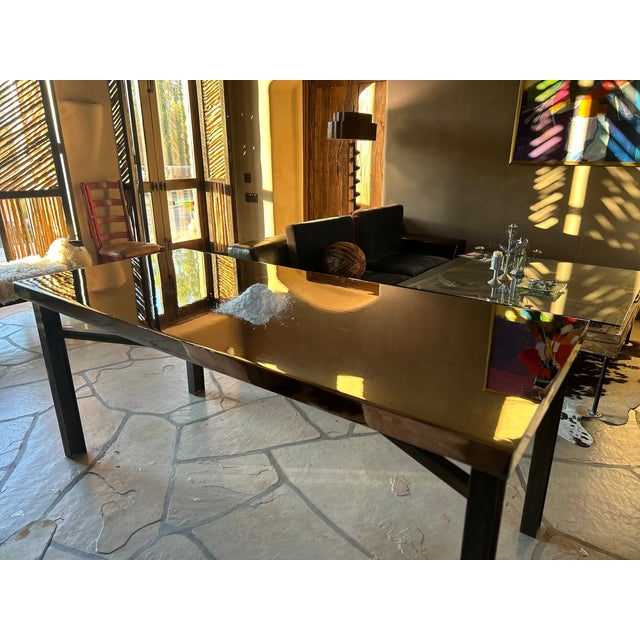 Brutalist Industrial Modern Dining Table, Solid Steel, Chrome Plated. For Sale - Image 16 of 18