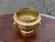 Vintage Heavy Solid Brass Small Round Pedestal Planter With Lion Heads For Sale - Image 4 of 9