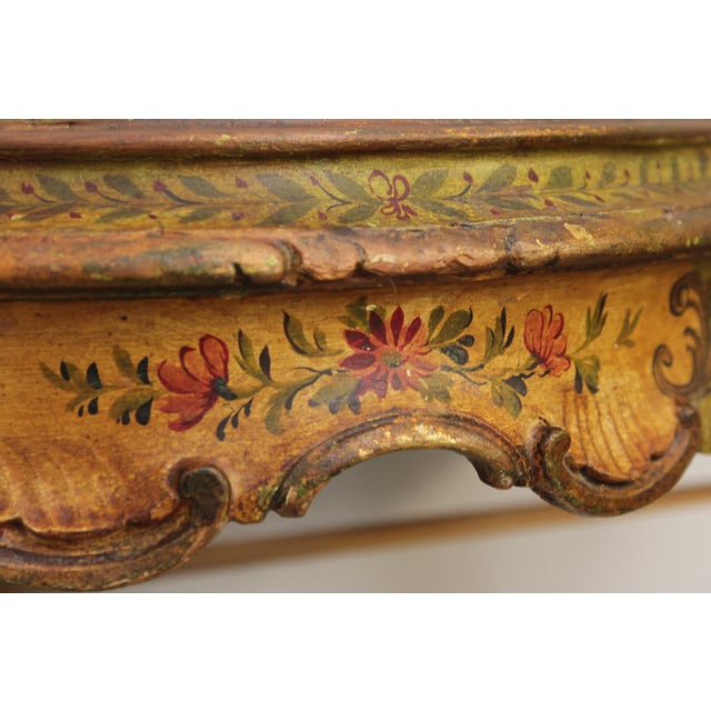 Paint Vintage Venetian Paint Decorated Hanging Wall Shelf For Sale - Image 7 of 12