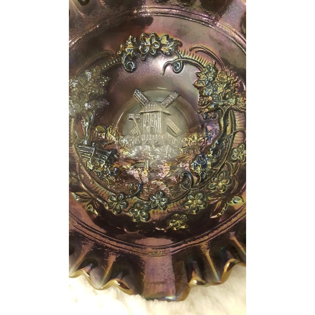 Made by Imperial Glass in the Windmill pattern, this beautifully detailed 3 in 1 edge treatment bowl was made in the 1960s...