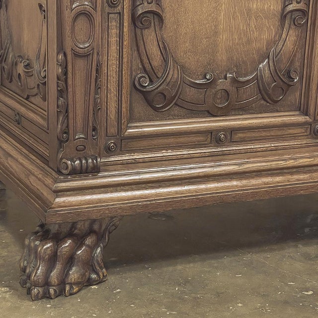 Antique French Louis XIV Renaissance Revival White Oak Buffet For Sale - Image 14 of 18