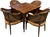Mid 20th Century Faux Bamboo and Cane Barrel Chairs With Blockprint Upholstery - Set of 4 For Sale - Image 12 of 12
