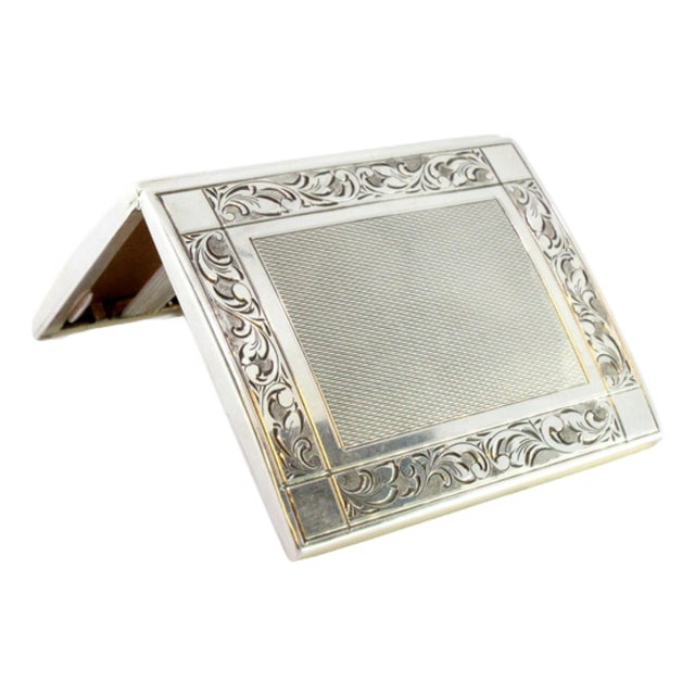 Silver Cigarette Case with Reliefs For Sale