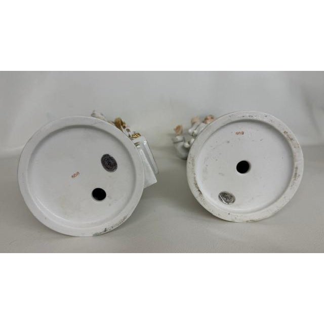 Andrea by Sadek 2 Porcelain Figures 6818 White and Gold Trim Made in Japan 4824b For Sale - Image 9 of 18