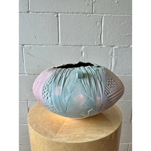 Large Signed Markiewicz Studio Pottery Sculptural Vessel, 15 Inches Wide For Sale - Image 4 of 8
