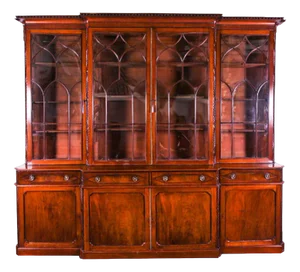 Antique Flame Mahogany Bookcase