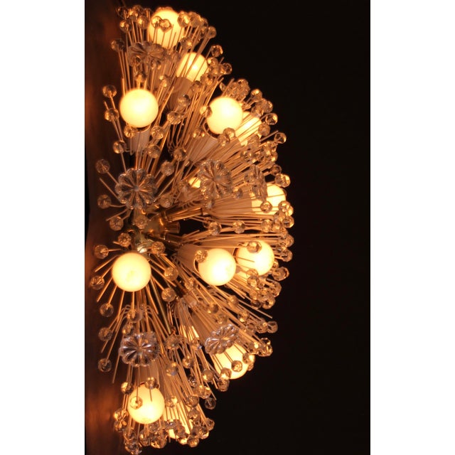 1950s Large Mid-Century Modern Snowball Ceiling Lamp in Glass and Brass by Emil Stejnar for Rupert Nikoll, 1950s For Sale - Image 5 of 18