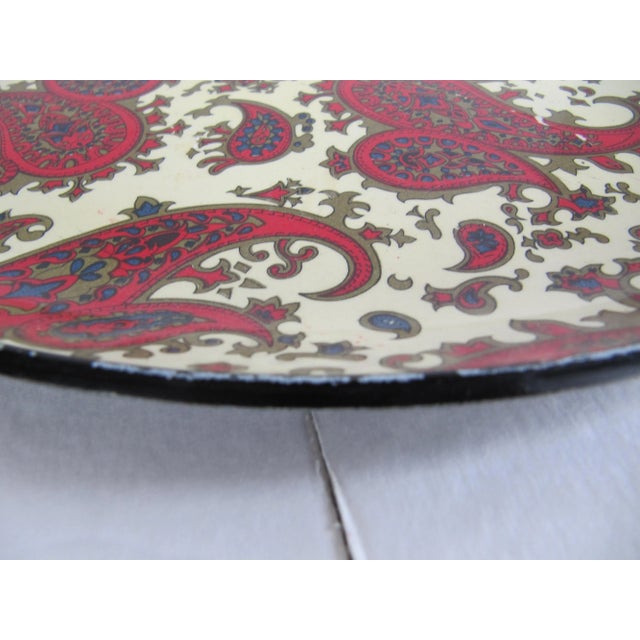 1950s Vintage Red Paisley Tray For Sale - Image 5 of 8