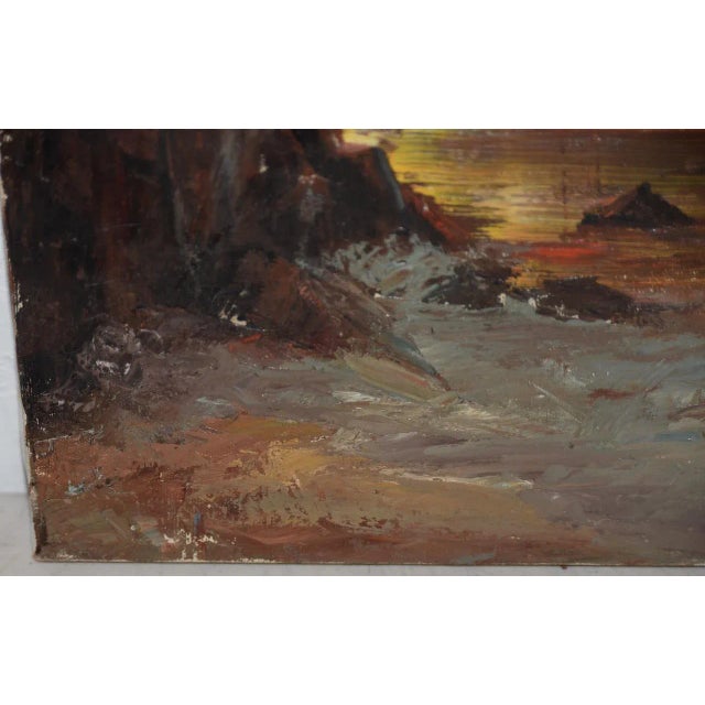 Irina Roudakoff Belotelkin (january 1, 1913 – January 21, 2009) "coastal Sunset" Oil Painting C.1960s For Sale In San Francisco - Image 6 of 8