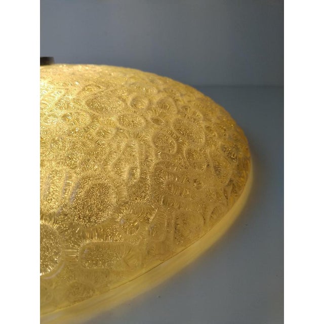 Large Mid-Century Modern Textured Glass Flush Mount or Wall Light, Germany, 1970s For Sale - Image 18 of 18