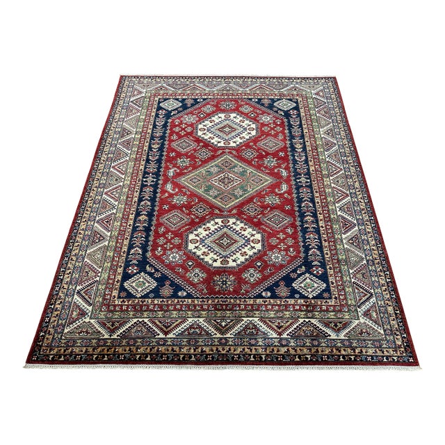 1990s Hand Knotted Kazak Rug - 8′4″ × 10′2″ For Sale