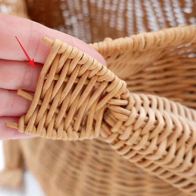 Beige Vintage Wicker and Scoubidou Frog by Olivier Cajan, 1970s For Sale - Image 8 of 16