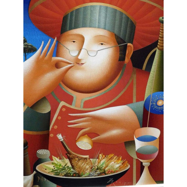 Textile Anton Arkhipov "Piece De Resistance Ii" Original Oil on Canvas Artist Framed For Sale - Image 7 of 11