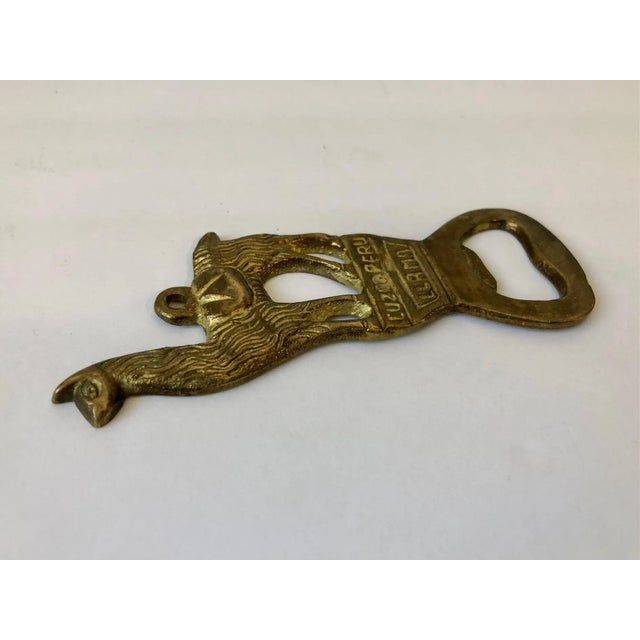 Vintage Cusco Peruvian Llama Brass Bottle Opener For Sale - Image 4 of 6