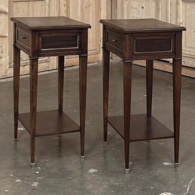Mid 20th Century Pair Mid-Century Louis XVI Style Mahogany End Tables For Sale - Image 5 of 18